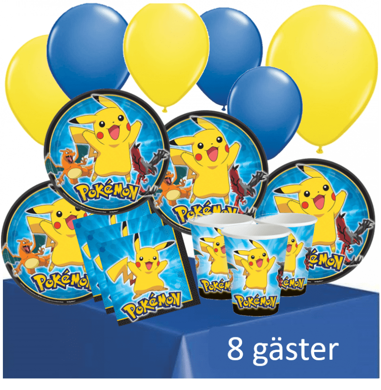 Pokemon kalaspaket för 8 kalasgäster