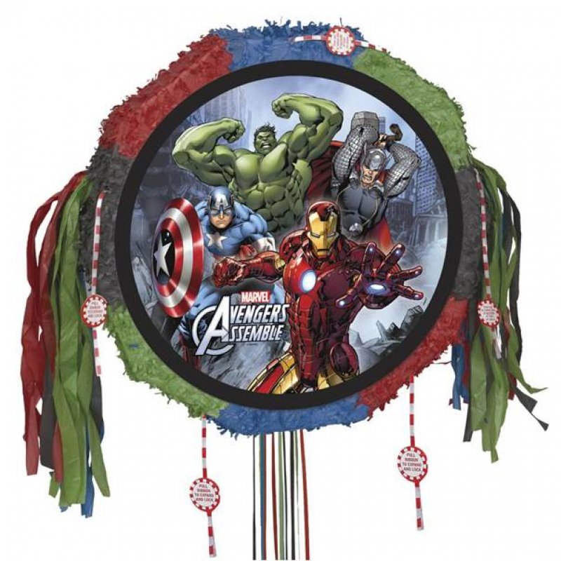 Pinata Avengers rund med bild av alla