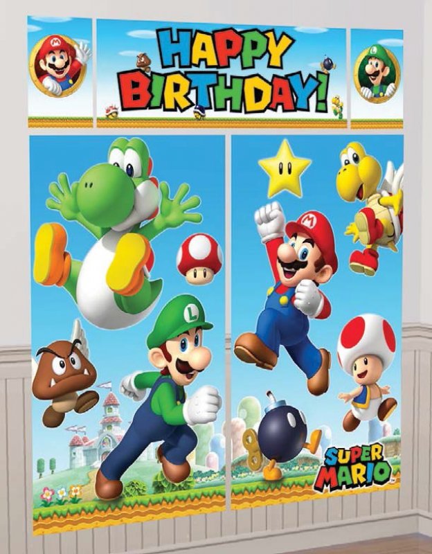 Väggdekoration Super Mario 5 delar