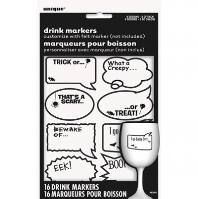 Glasmarkörer pratbubblor 16-pack