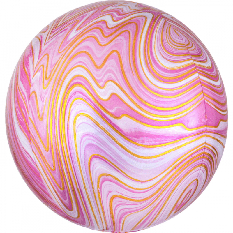 Heliumballong Orbz marmorerad - rosa
