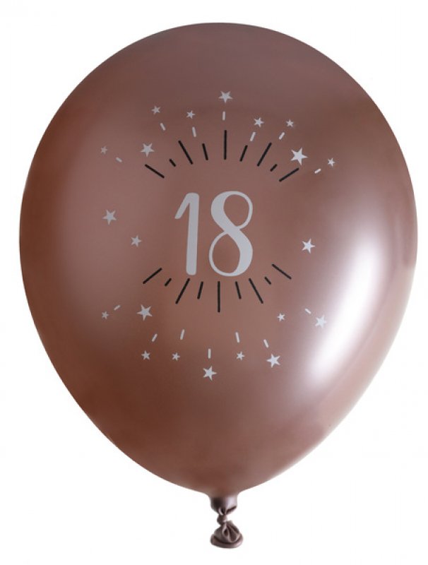 Ballonger Roséguld 18 år, 6-pack