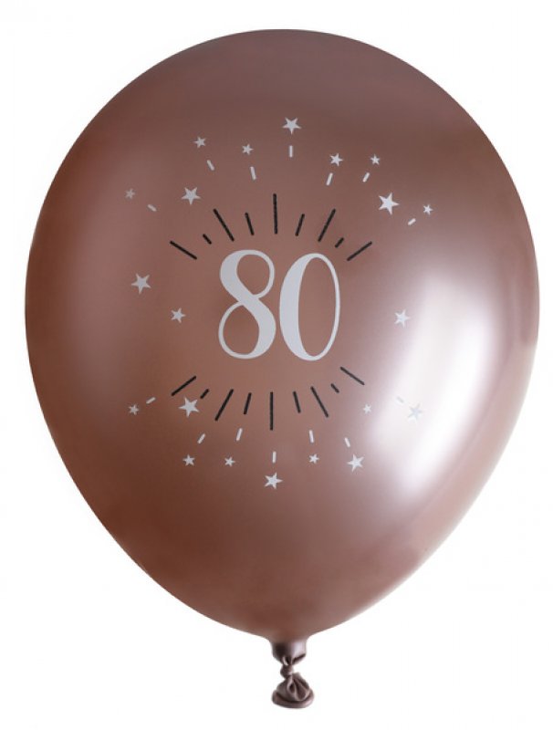 Ballonger Roséguld 80 år, 6-pack