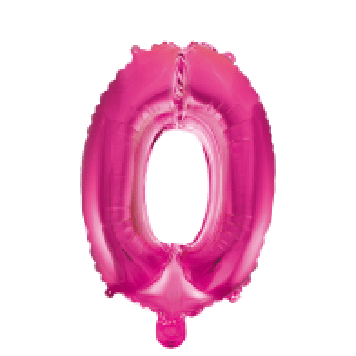 Folieballong siffra 0-9 rosa 41 cm Siffra 2
