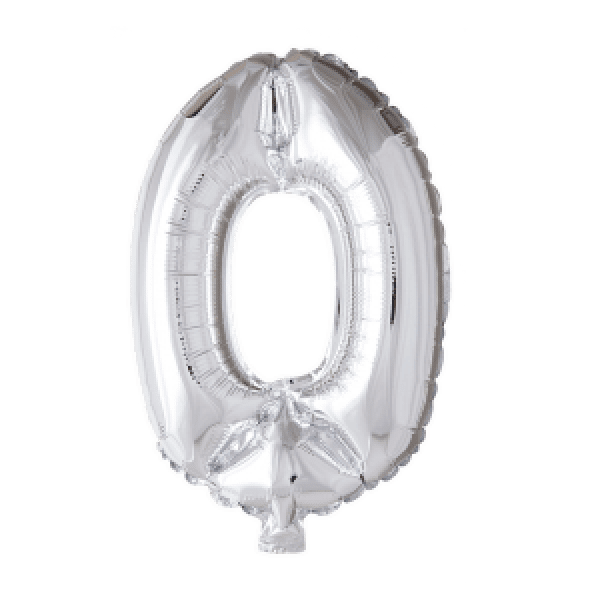 Folieballong siffra 0-9 silver 41 cm Siffra 3