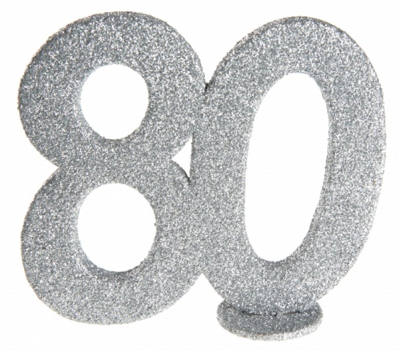 Bordsdekoration silver 80 år