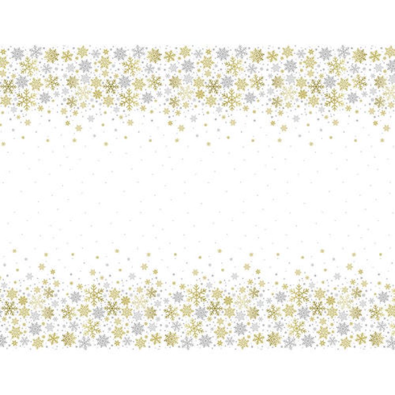 Duk snöflingor guld & silver 137 x 213 cm