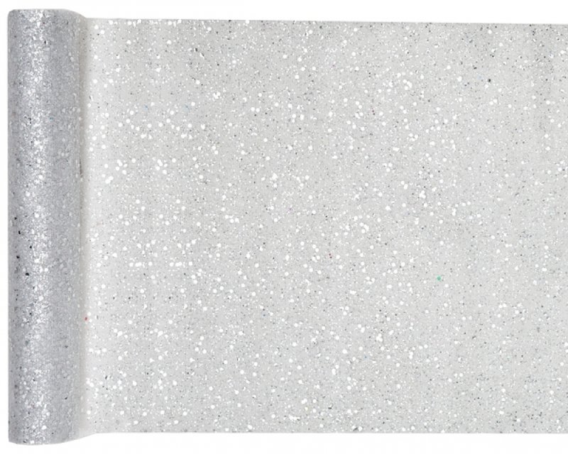 Duk (löpare) glitter silver, 28 x 500 cm