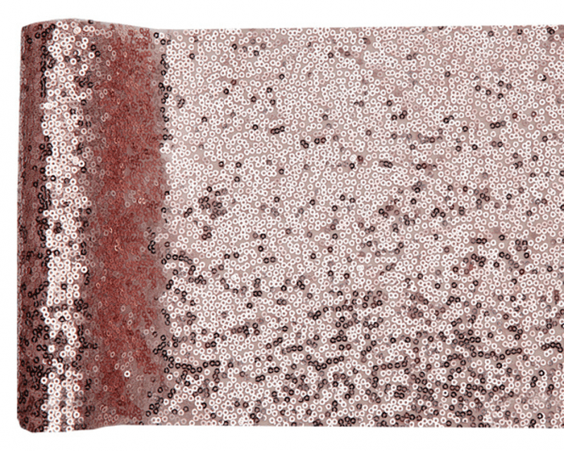 Duk (löpare) paljetter roséguld, 19x300 cm