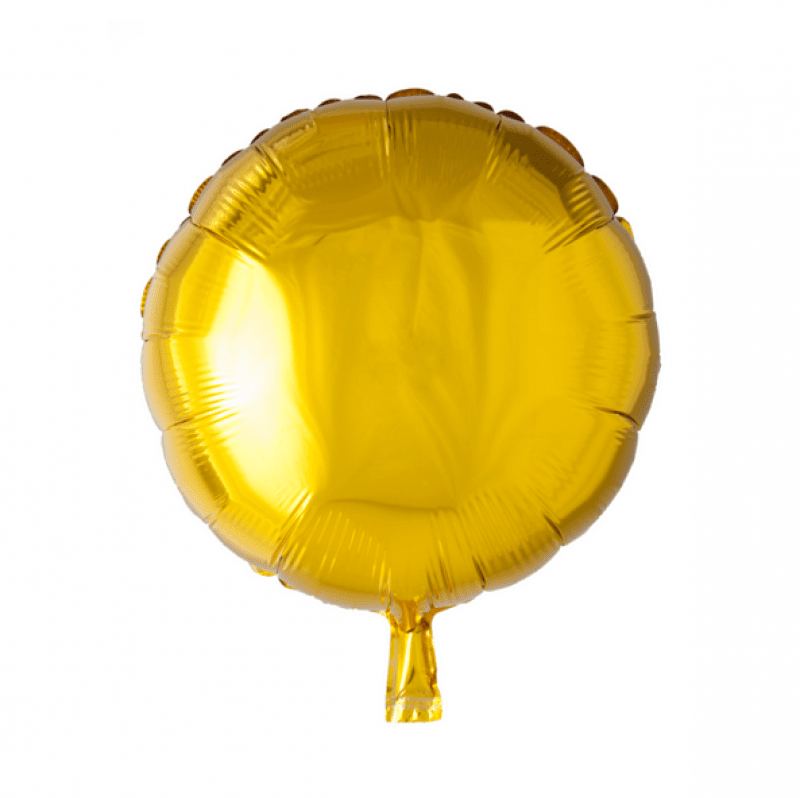 Folieballong rund guld - 46 cm