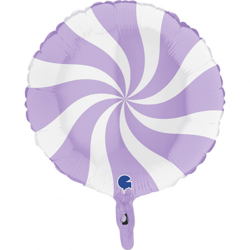 Heliumballong Swirly vit och pastell-lila