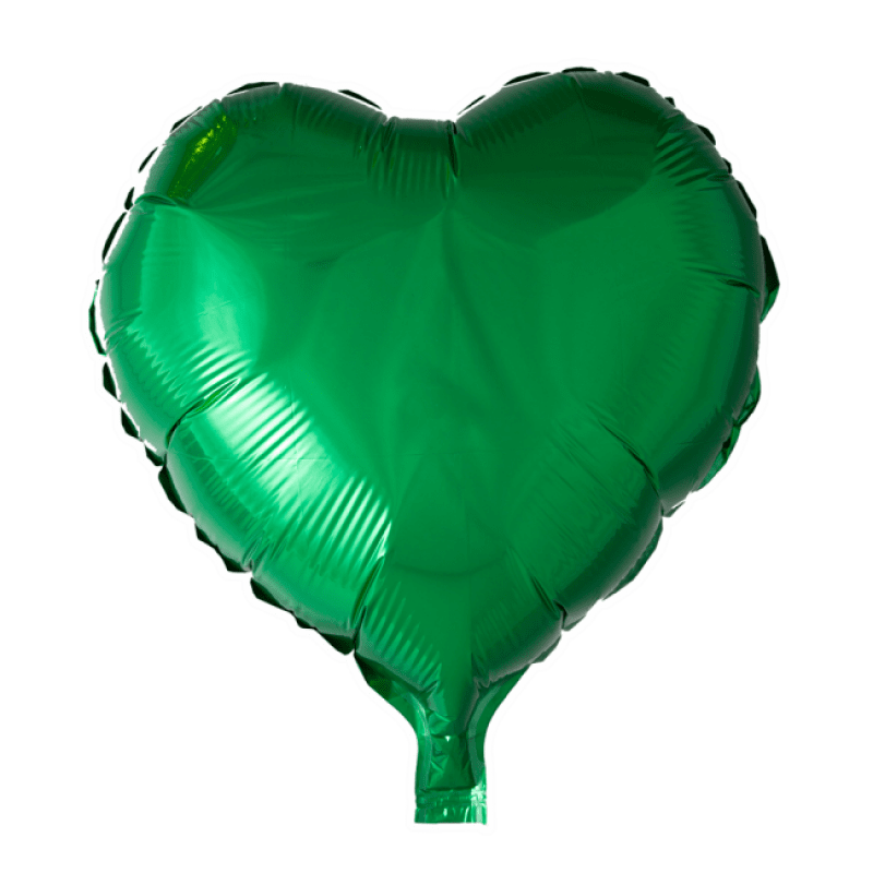 Folieballong hjärta grön - 46 cm