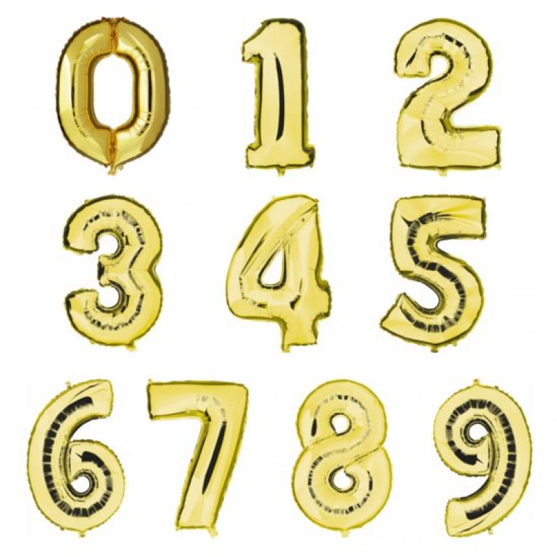 Heliumballong siffra guld - 102 cm Siffra 2