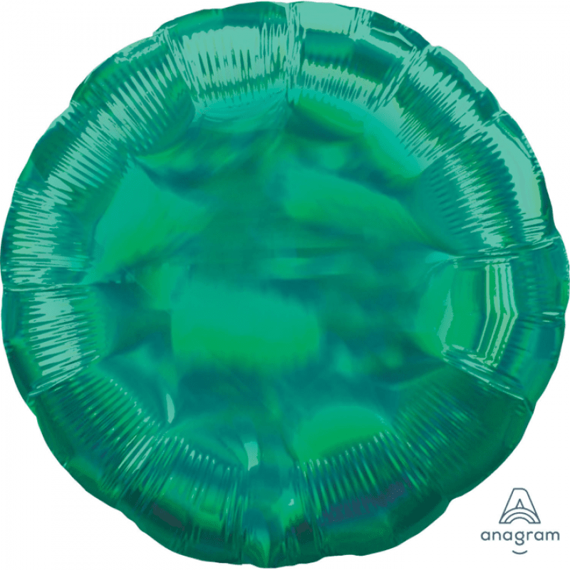Holografisk heliumballong rund - grön