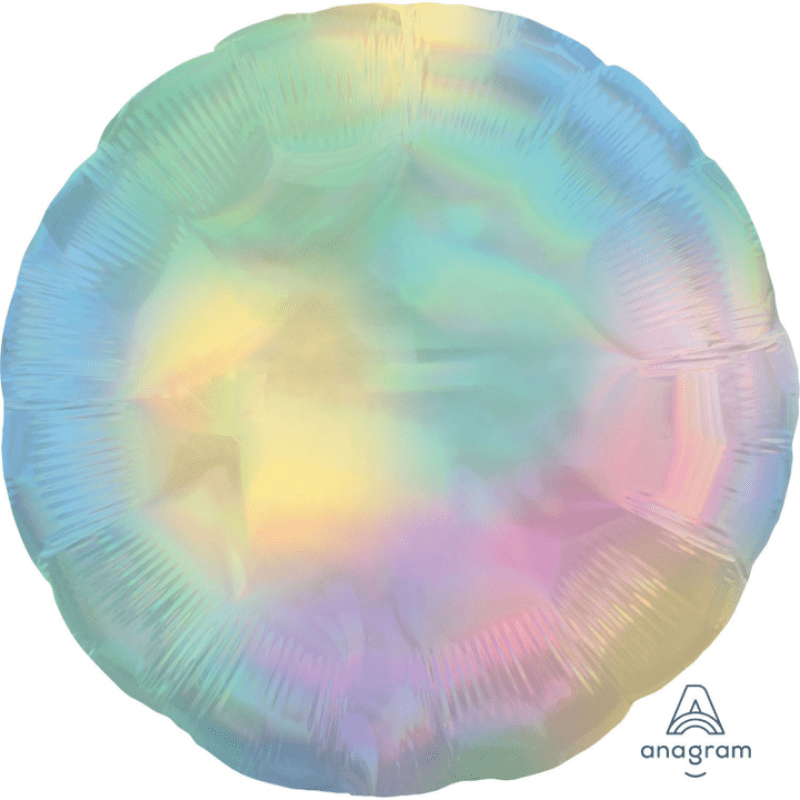 Holografisk heliumballong rund - pastellfärgad