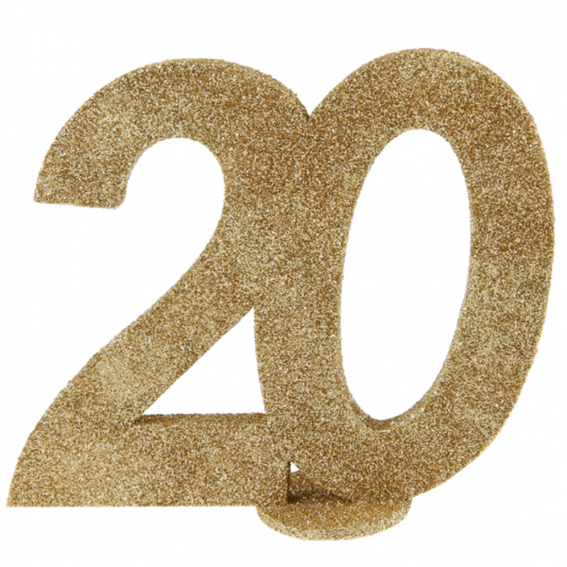 Bordsdekoration guld 20 år