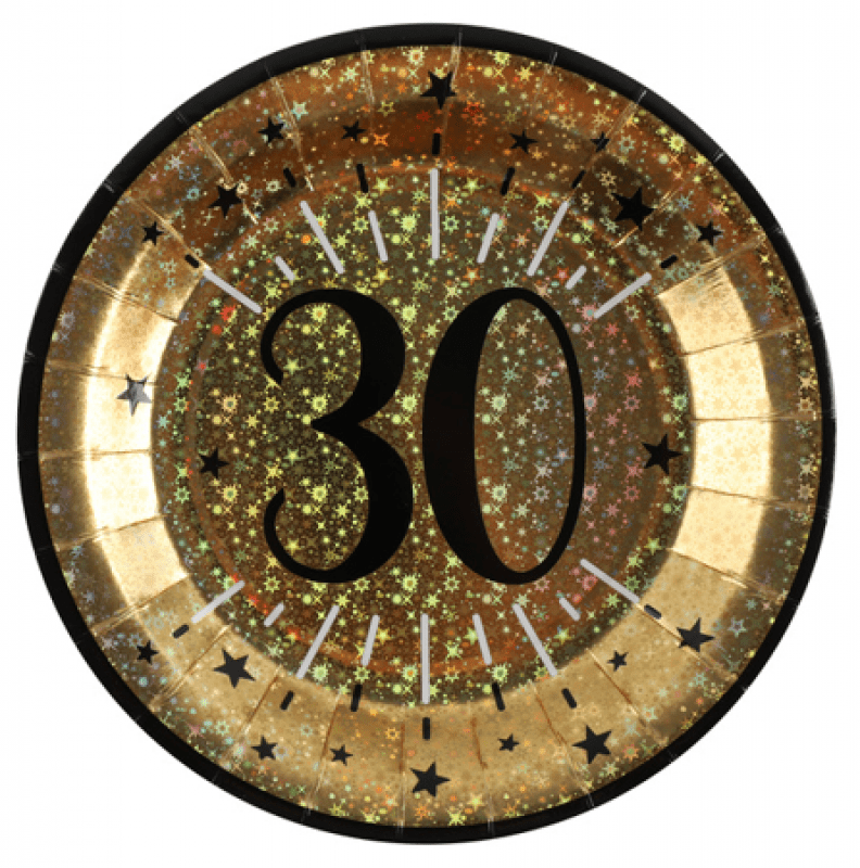 Tallrikar Svart & Guld 30 år, 10-pack