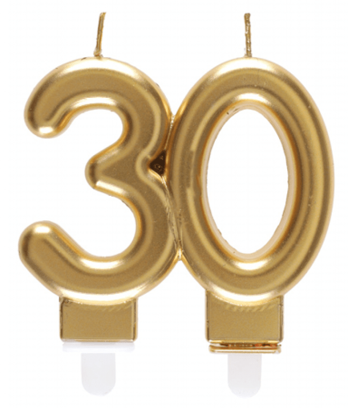 Tårtljus 30-år guld