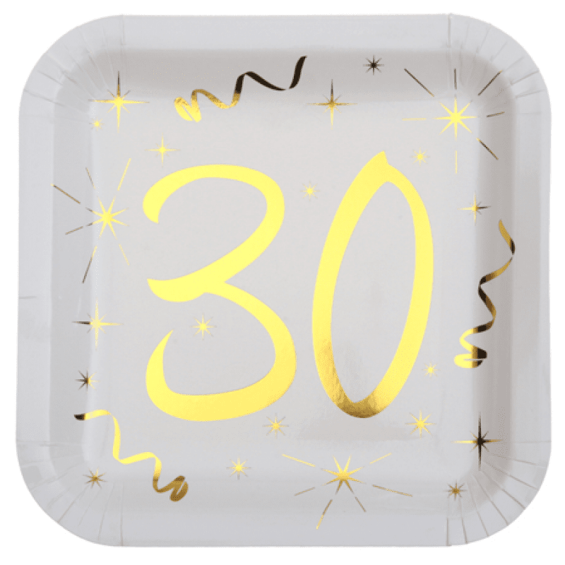Tallrikar Vit & Guld 30 år, 10-pack