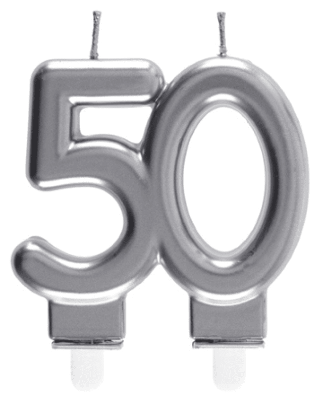 Tårtljus 50-år silver