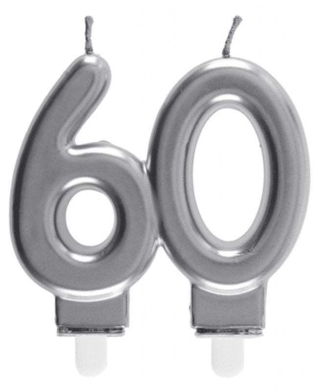 Tårtljus 60-år silver