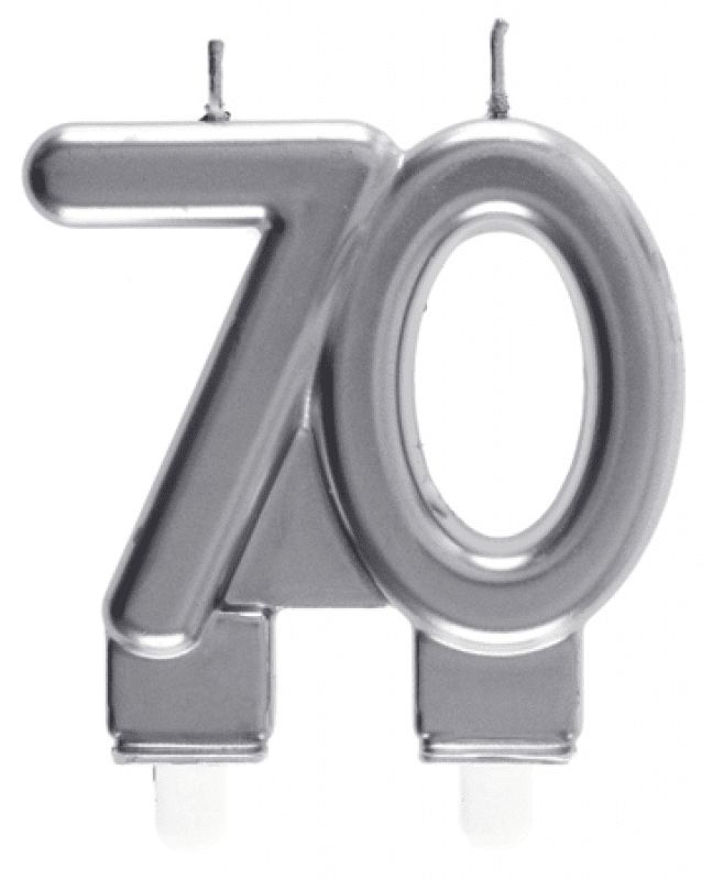 Tårtljus 70-år silver