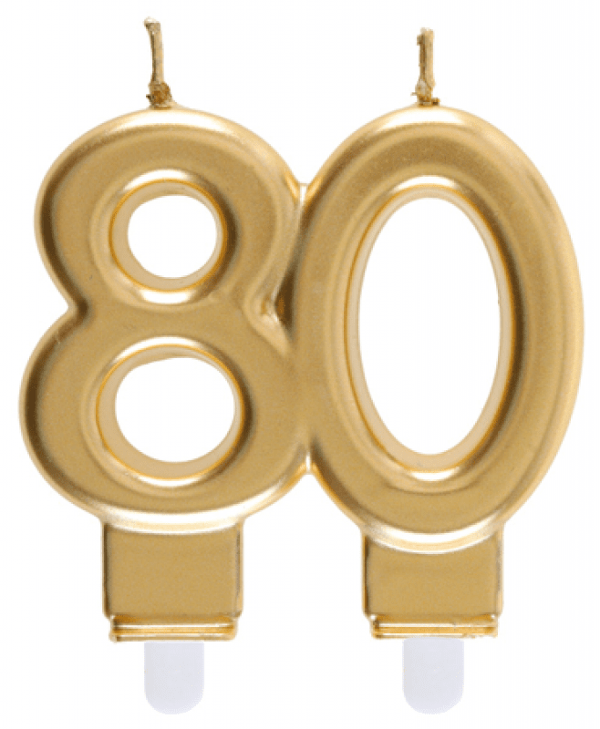 Tårtljus 80-år guld