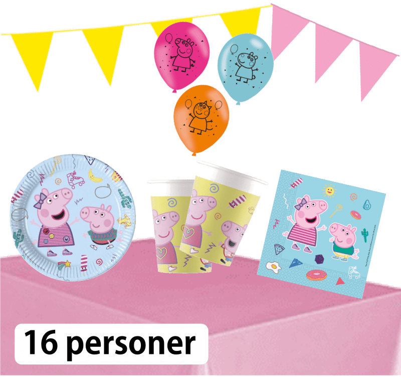 Kalaspaket Greta Gris Rosa 16 personer