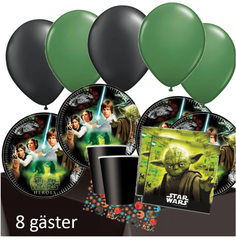 Star Wars kalaspaket grön för 8 gäster