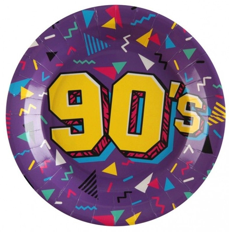 90's Party Papperstallrik 10-pack