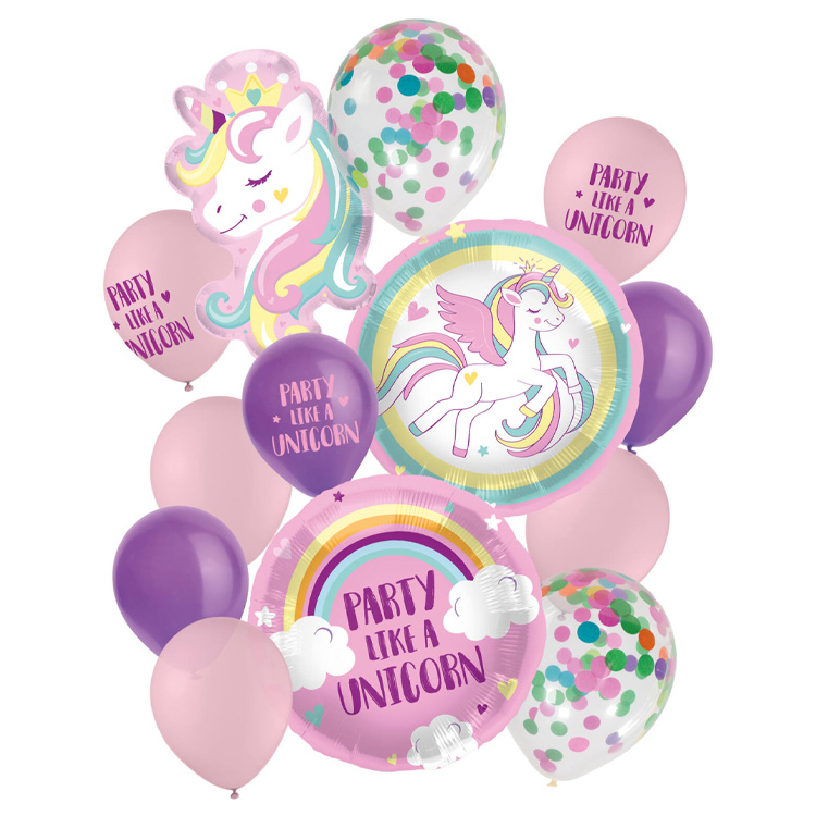 Ballongbukett "Party Like A Unicorn" 13-pack