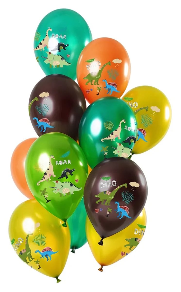 Ballonger Dinosaurier metallic 33 cm 12-pack