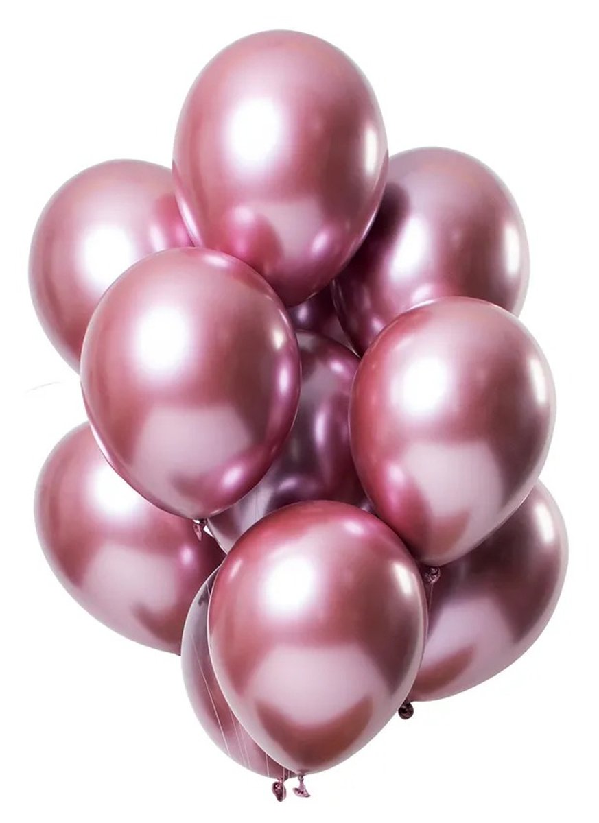Ballonger Spegeleffekt rosa 33 cm 12-pack