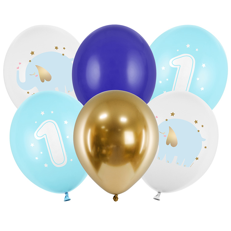 Ballongset 1 År Baby Blå 6-pack