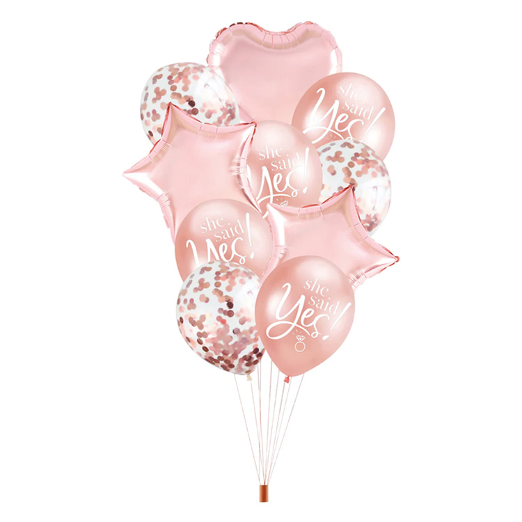 Ballongset "She Said Yes" Roséguld