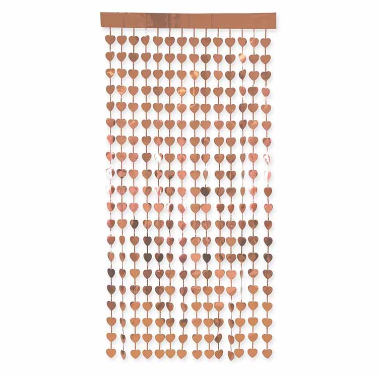 Dörrdraperi Folie Hjärtan Roséguld 200 x 100 cm