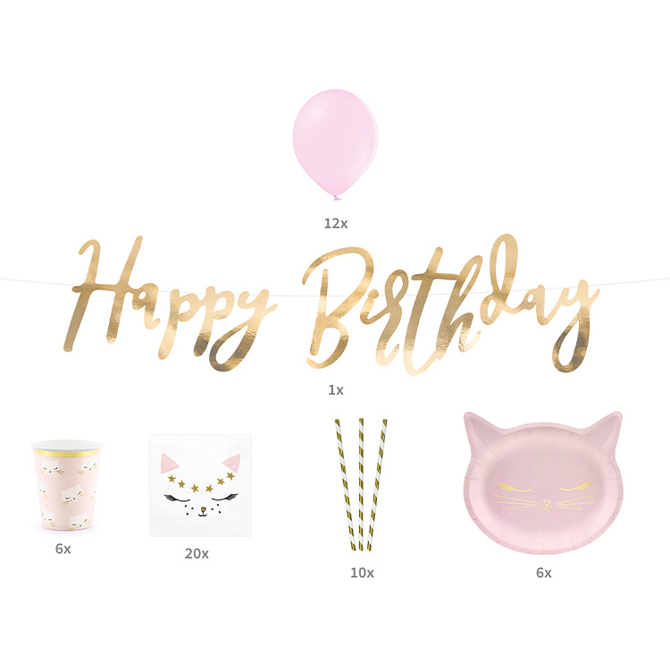 Festpaket Rosa Katt 55-delar