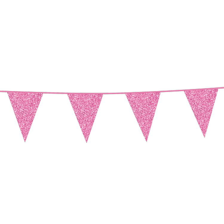Flaggbanderoll Glitter Ljusrosa 6m
