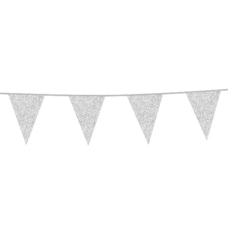 Flaggbanderoll Glitter Silver 6m