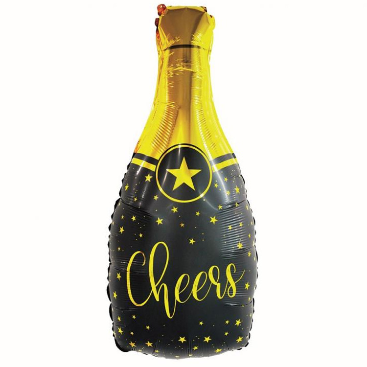 Folieballong Champagneflaska "Cheers"