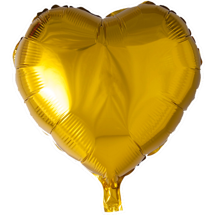 Folieballong Hjärta Guld 46 cm