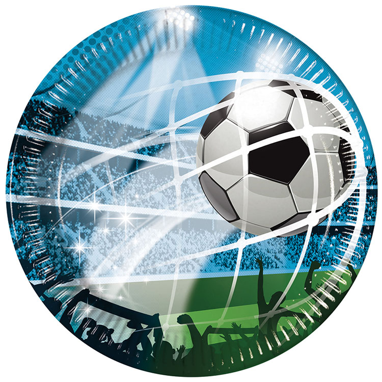 Fotboll Papperstallrik 23 cm 8-pack