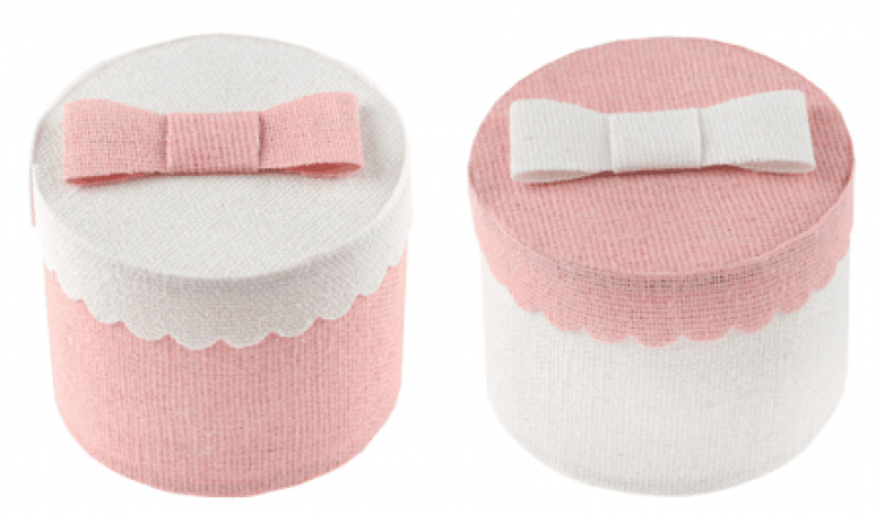 Gåvoask i tyg 4-pack rosa