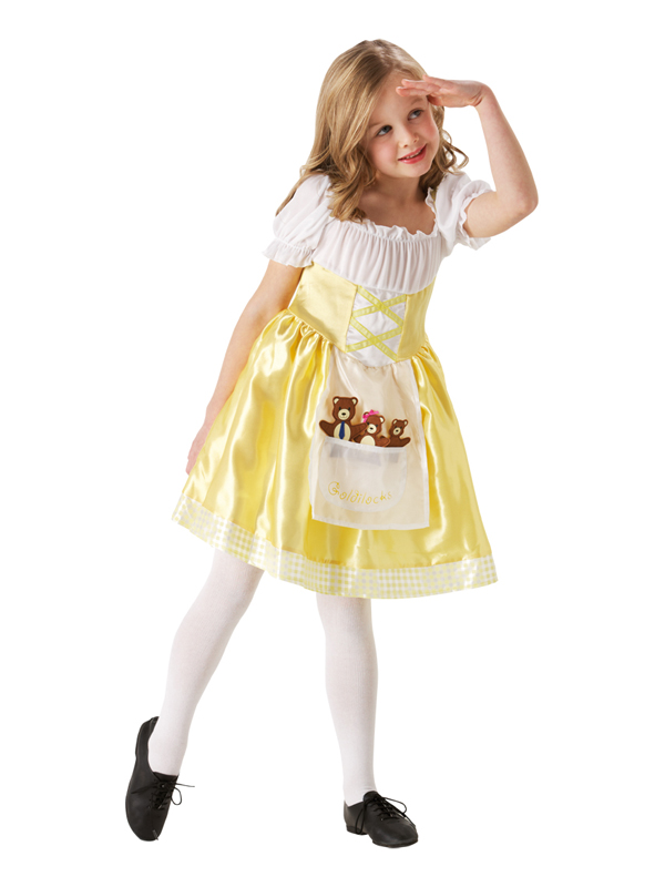 Guldlock Klänning Maskeraddräkt Barn 98cl