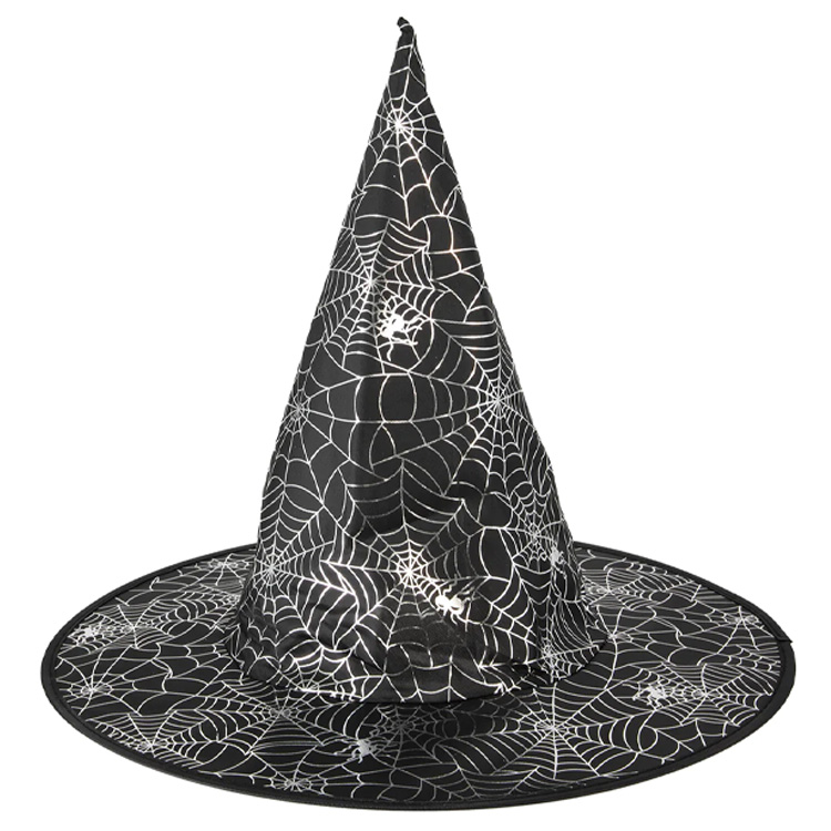 Halloween Häxhatt Med Spindelnät 38x32cm