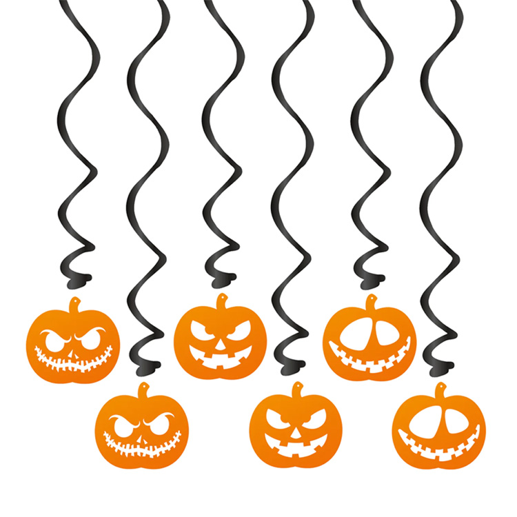 Hängande Dekoration Halloweenpumpor 6-pack
