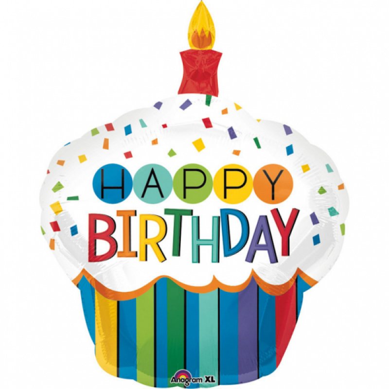 Heliumballon Happy Birthday - muffins 91 cm