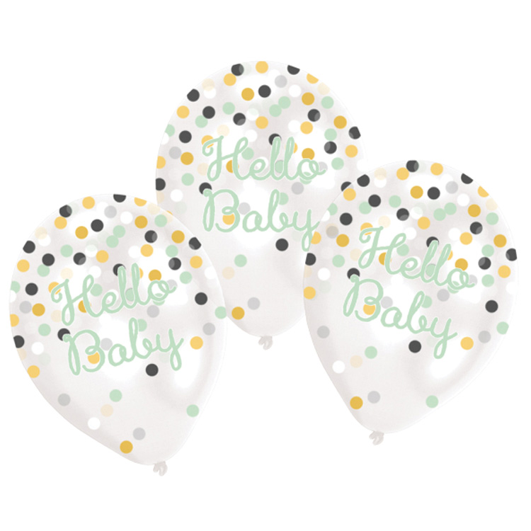 Hello Baby Konfettiballonger 6-pack