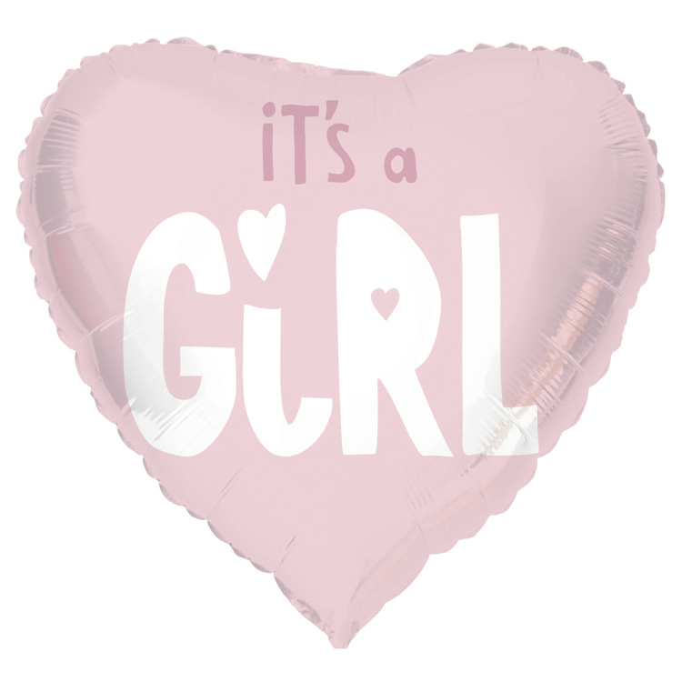 Hjärtformad Ballong It's a Girl 45cm