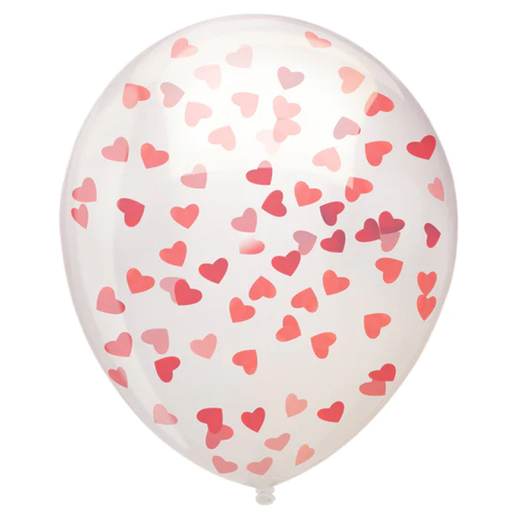 Konfettiballong Hjärtan 100-pack